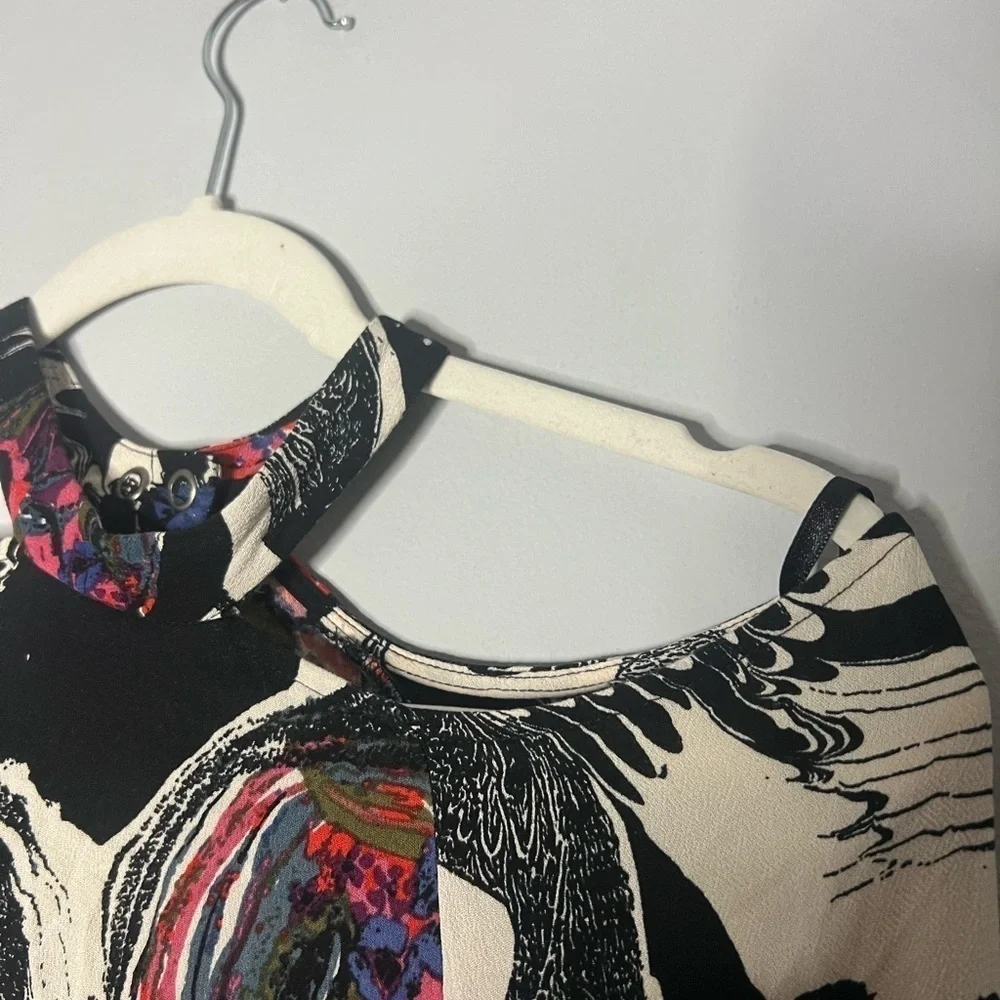 Free People Drift Away Print Cold Shoulder Tunic Dress Small